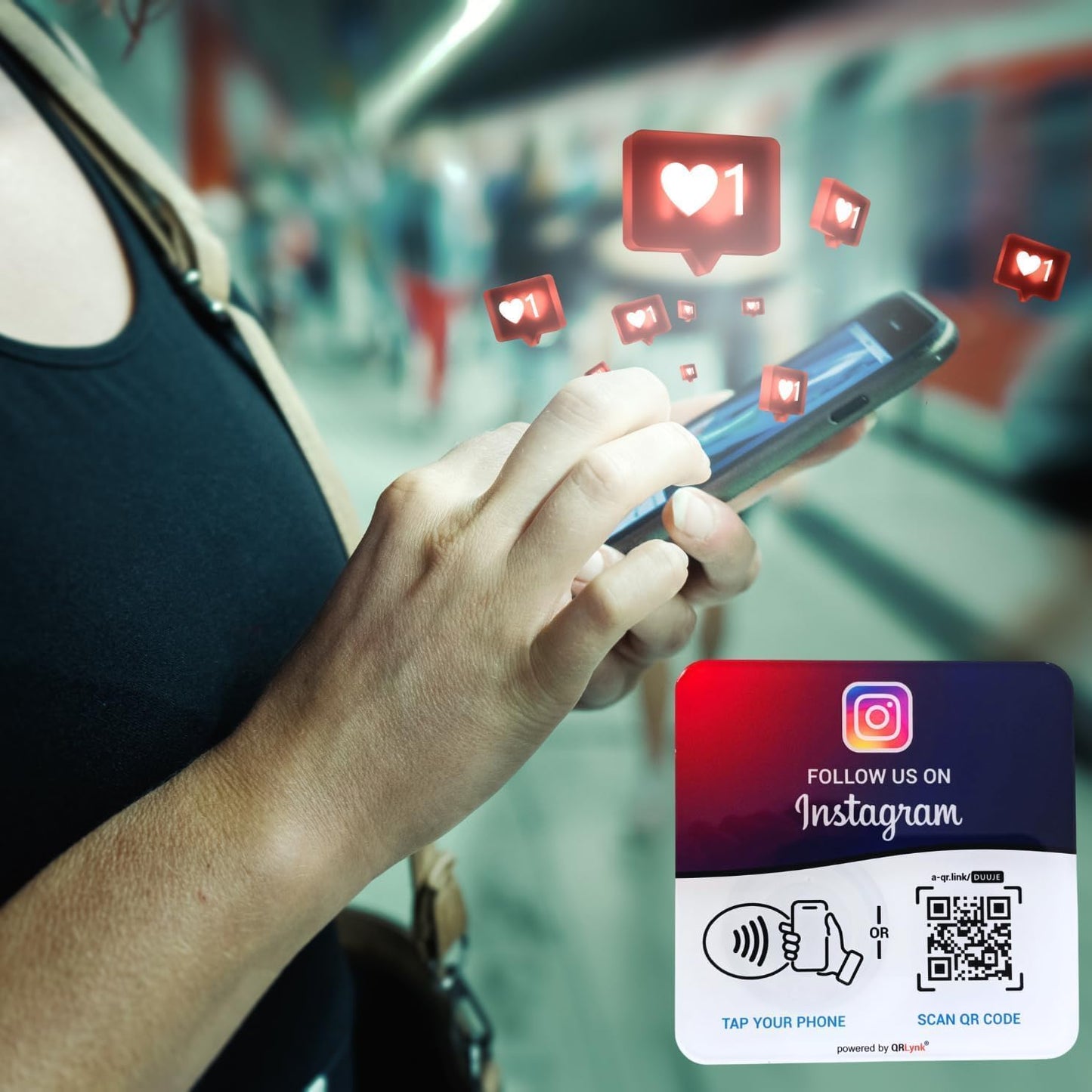 Instagram NFC + QR Display Plate