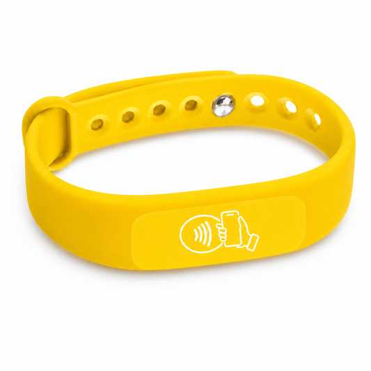 NFC + QR Digital Business Card Wristband - Yellow