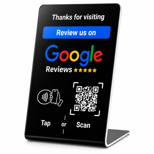 Google Review NFC + QR Counter Stand - Black
