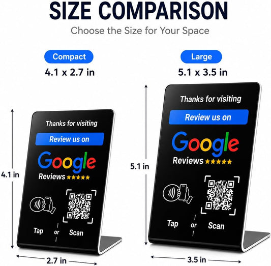 Google Review NFC + QR Counter Stand - Black