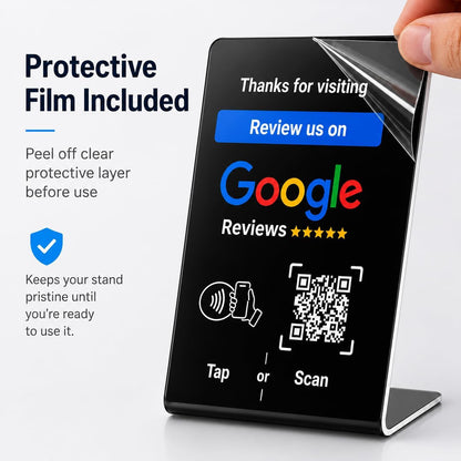 Google Review NFC + QR Counter Stand - Black