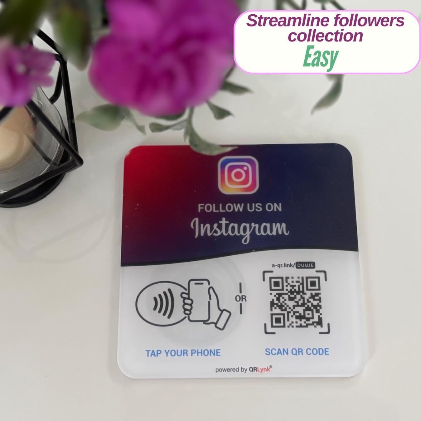 Instagram NFC + QR Display Plate