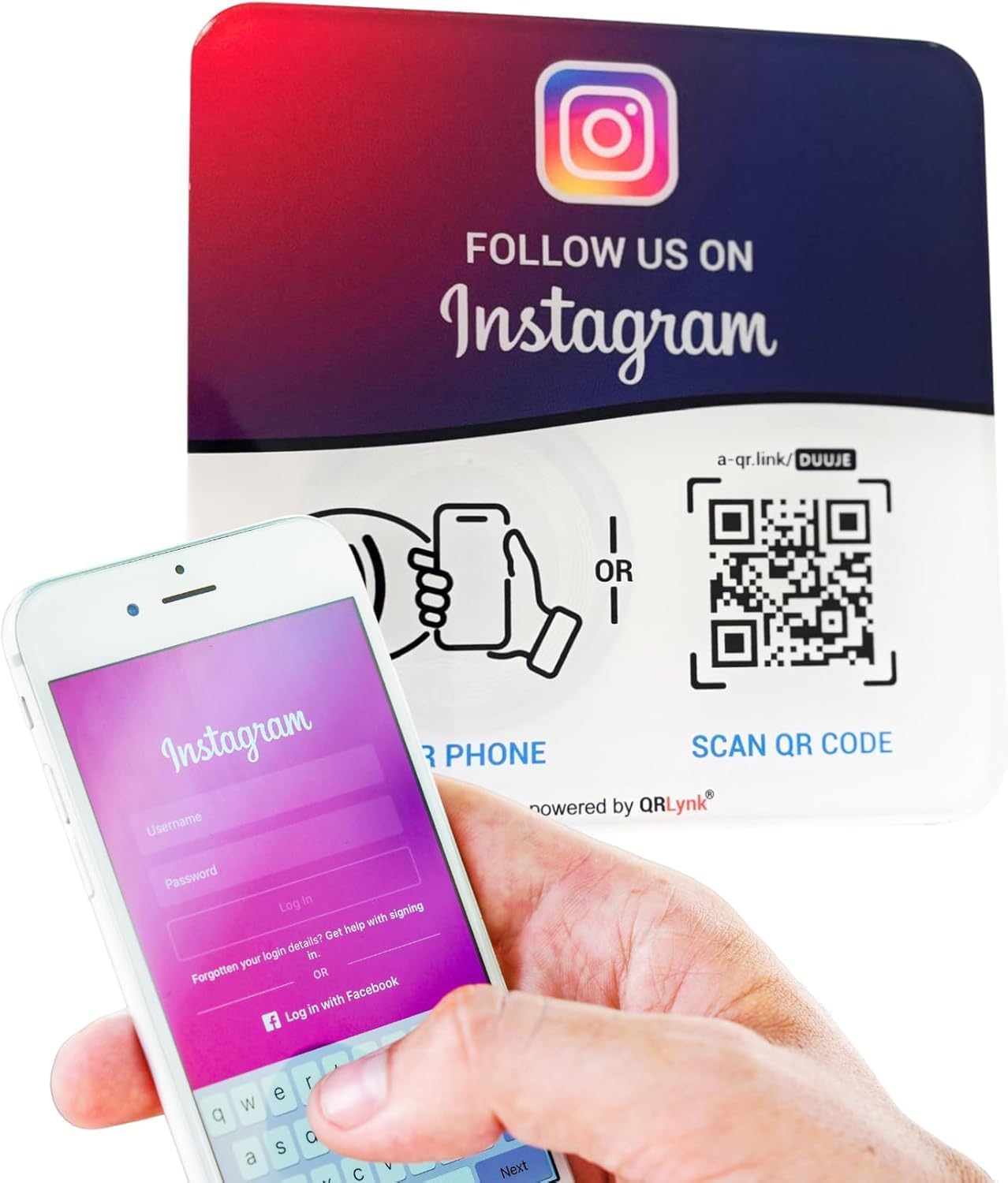 Instagram NFC + QR Display Plate
