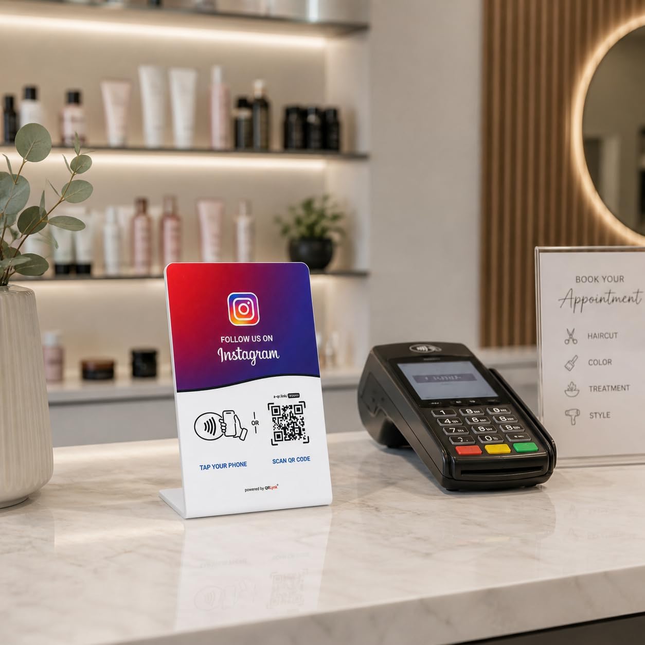 Instagram NFC + QR Display Stand