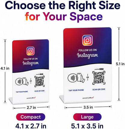 Instagram NFC + QR Display Stand