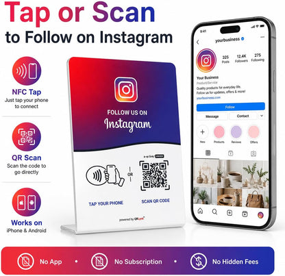 Instagram NFC + QR Display Stand