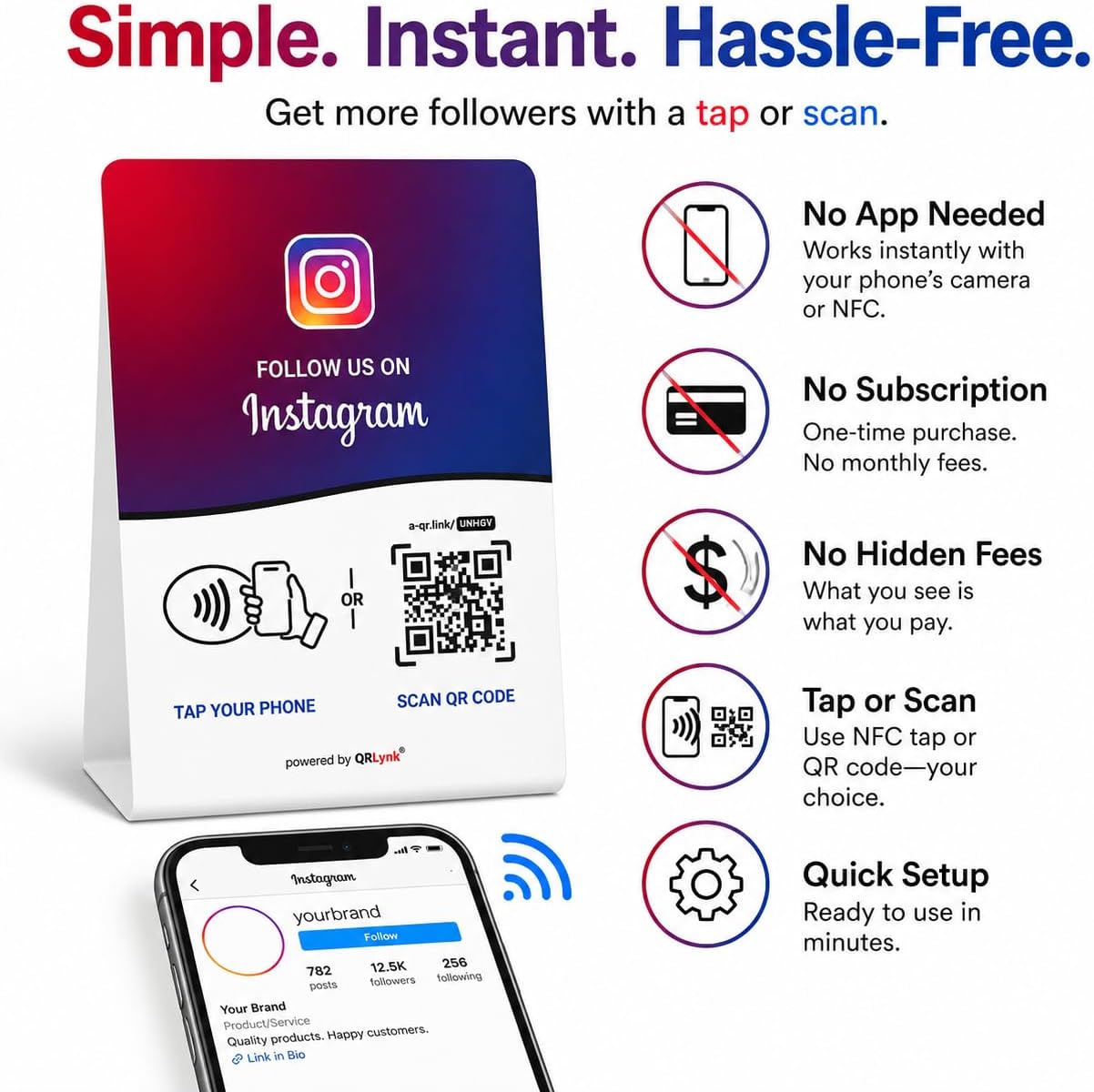 Instagram NFC + QR Display Stand